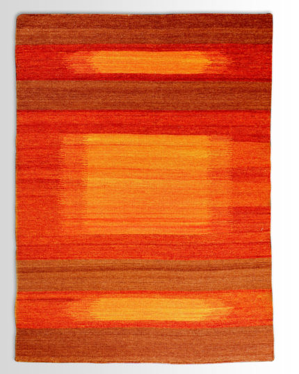 Kilim 60176- Red/Orange/Bronze