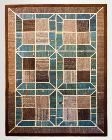 Kilim 10931 - Royal Blue/Gold/Bronze